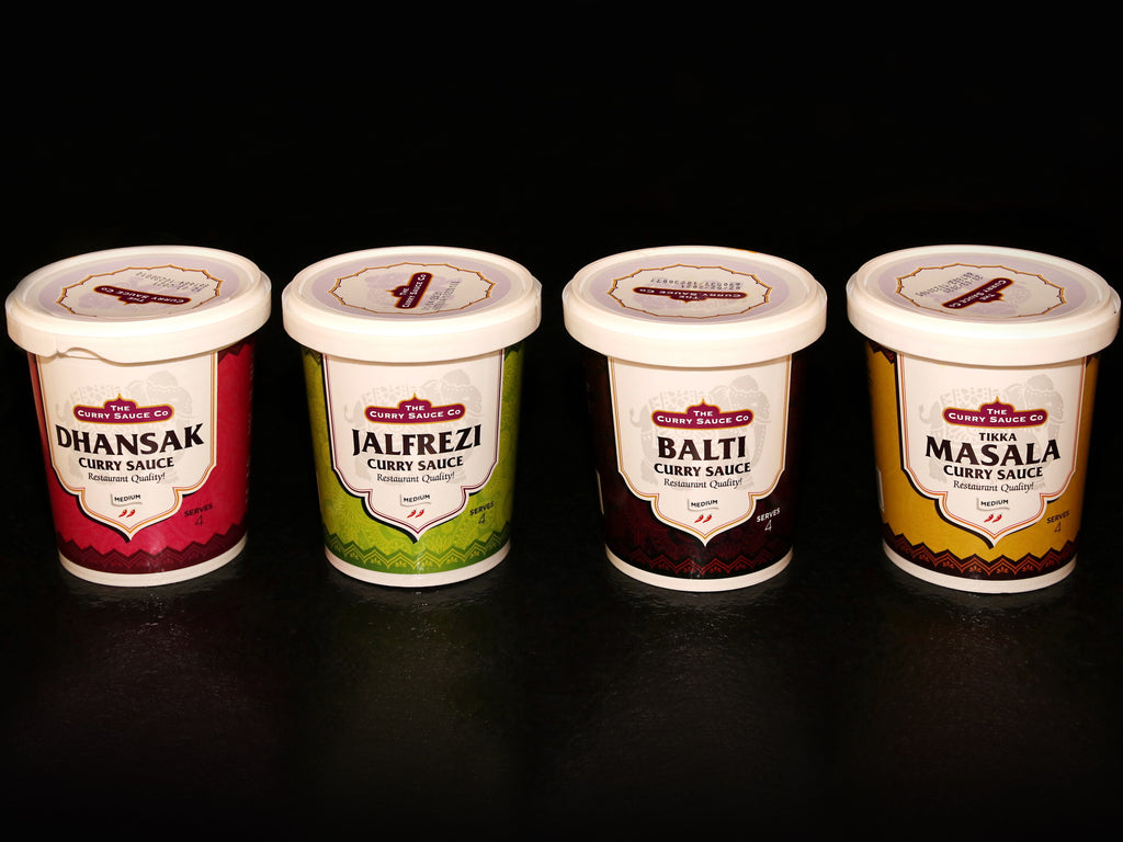 A selection of curry sauce